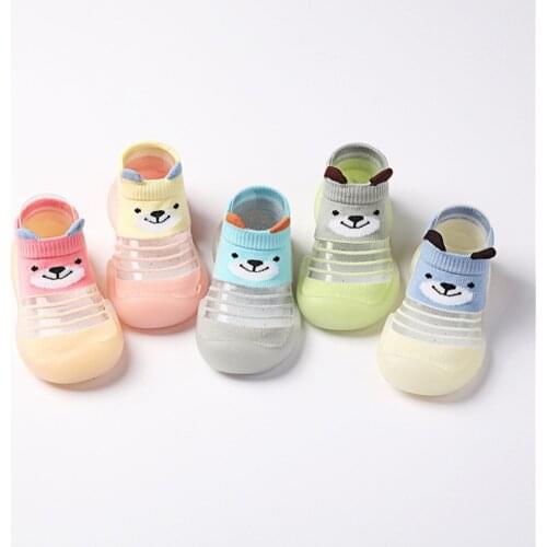 Baby Shoes Newborn Unisex Cartoon Baby Girl Boy Kids Anti-slip First Walkers Soft Rubber Sole Cotton Sock Toddler Floor Shoe