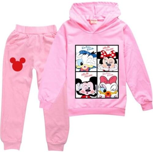 Disney cartoon printed childrens wear girls long-sleeved fleece as garment 2021 age season sports pants girl suits