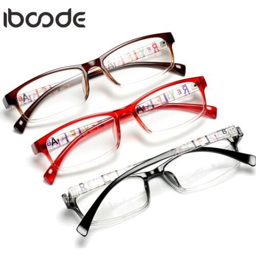 Iboode Reading Glasses Men Women Ultralight Retro Resin Clear Lenses Presbyopic Eyeglasses Unisex +1.0 To +4.0 Reader Eyewear