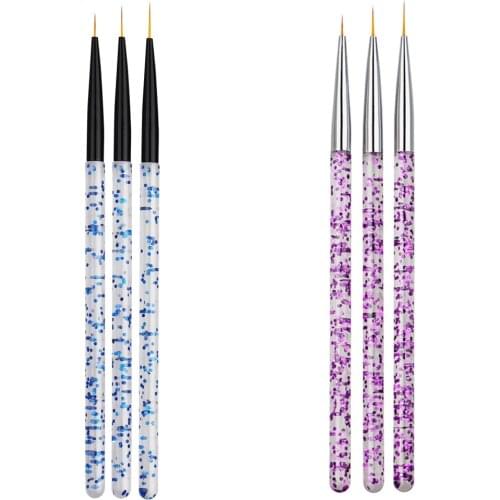 3PCS/Set Professional Liner Painting Pen Nail Art Brush Nail Art UV Gel Brush Pen Art Salon Home Use Gel Nail Brush Durable New