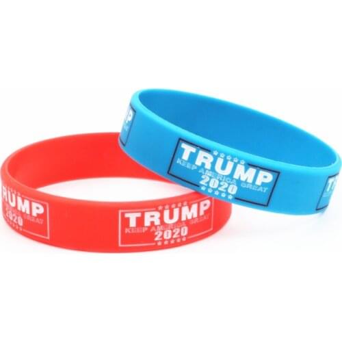 2PC Fashion Keep Trump America Great Again Silicone Wristband Red Blue Rubber Trump Support Bracelets&Bangles Jewelry Gift SH278