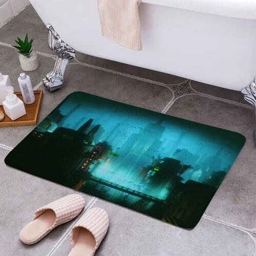 City of Rapture 3D Print Doormats Rectangle Non-Slip DoorMat Bedroom Kitchen Entrance Print Door rugs Dropshipping