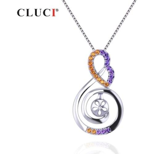 CLUCI Real Silver 925 Small Pendant for Women Necklace Jewelry Making Simple Sterling Silver Purple Zircon Charm Pendant SP323SB