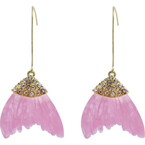 Summer New Sweet Earrings Rhinestone Alloy Trend Earrings Ladies Bright Color Matching Accessories