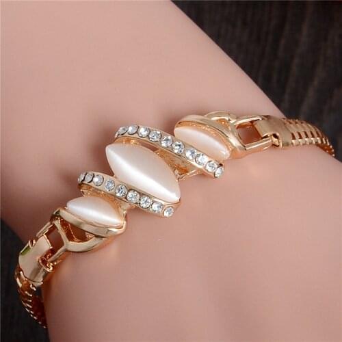 MISANANRYNE Fine Shipping 1pc Gold Color Cat Eye Stone Unique Bracelet Classic Cute Austrian crystal Womens Jewelry Bracelet