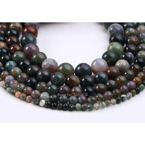 Wholesale Natural Stone Smooth Indian Agat Round Loose Spacer Beads DIY Bracelet Jewelry Making Accessories 4 6 8 10 12mm