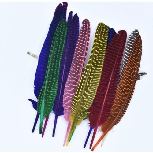 Polka Dot Guinea Hen Pearl Pheasant Feathers for Crafts 15~20cm 6-8" Pheasant Feather Decor Plumas Carnaval DIY Plume Decoration
