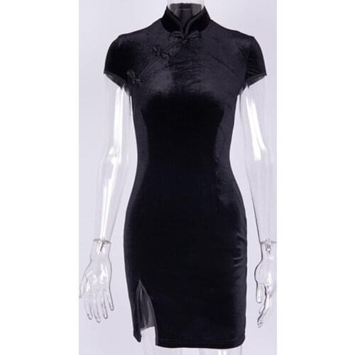 Cheongsam Vintage Chinese Dress Women 3Colors Satin Gothic Style Qipao Short/full Sleeve Party New Year Clothes Harajuku Vestido