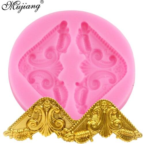 3D Craft Relief Corner Cake Border Silicone Mold Cupcake Fondant Cake Decorating Tools Candy Resin Clay Chocolate Gumpaste Mould