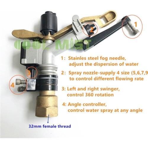 S211 Roof atomization automatic cooling lawn sprinkler agricultural irrigation 360 degree adjustable rotating radius 12.5-19.5M