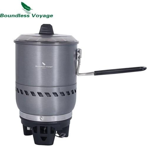 Boundless Voyage Camping Cooking System with Heat Exchanger Pot Outdoor Cycling Picnic Windproof Gas Stove Cooker