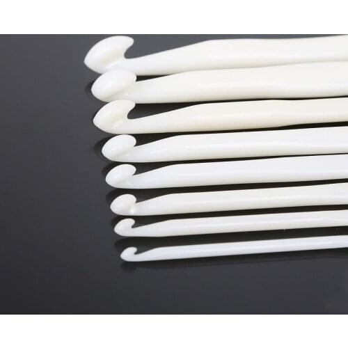 3mm 4mm 5mm 6mm 7mm 8mm 9mm 10mm Pure White Plastic Handle Crochet Hook Knitting Needles Thick Head Tools DIY Sewing Tool