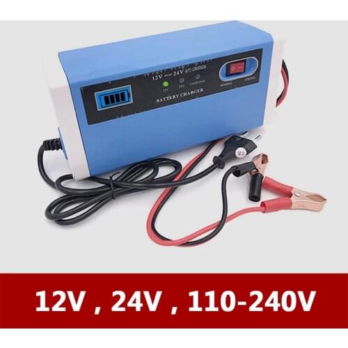 12V 24V 10A Car Battery Charger Automatic Motorcycle Boat Tricycle Lead Acid AGM GEL Batterie Charge 100AH 12 V 24 Volt 10 AMP A