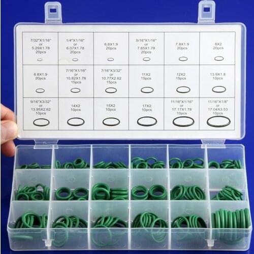 R22/R134a Air Conditioning O-Ring Rubber Rings Waterproof Washer Car Air Conditioning Seal Assortment Set 270Pcs