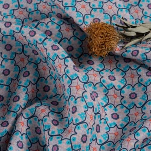 High end flax fabric Floret digital printing fabrics Robe pants shirt cheongsam tissu