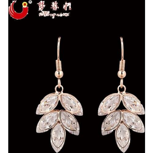 New Pendientes Long Crystal Earrings Lady Fashion Cubic Zirconia Earings for Women oorbellen Wedding Jewelry Accessories Gift