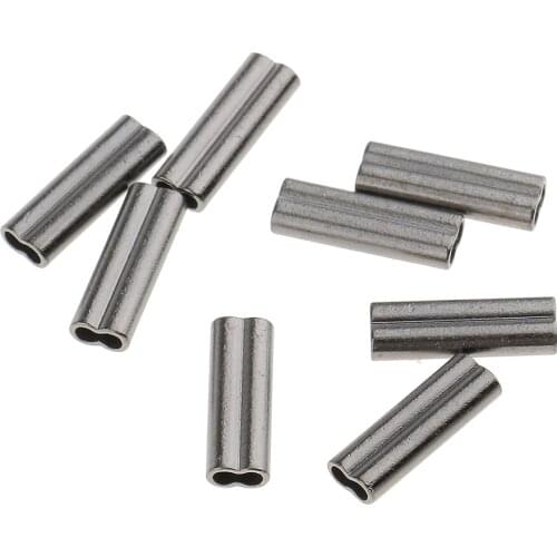 100pcs Double Micro Crimps Fishing Line Mono Braid Wire Trace Sleeves 2 Size