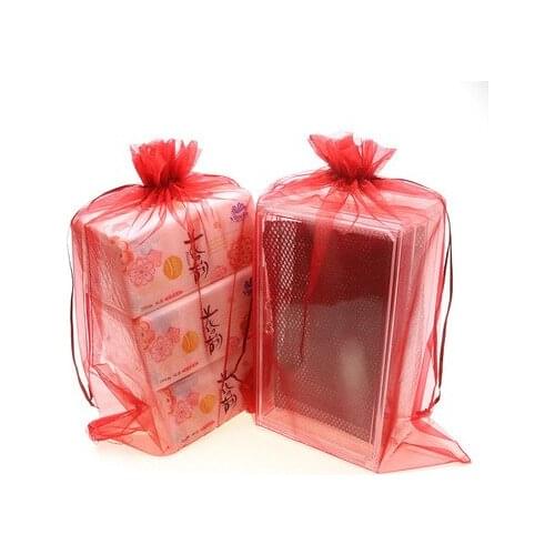 100pcs/lot 25x35cm Large Size Big Drawstring Bags Wedding Christmas Gift Packaging Drawable Organza Bags & Pouches 21 Colours