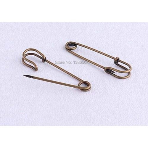 30pcs/lot 50*10mm bronze color Safety Pins Decoration charming pins Garment Accessories
