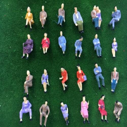 30pcs/lot 2019 New 1/42 Scale Color Architecture Plastic Model Sitting Figure For Ho N O G Train Layout