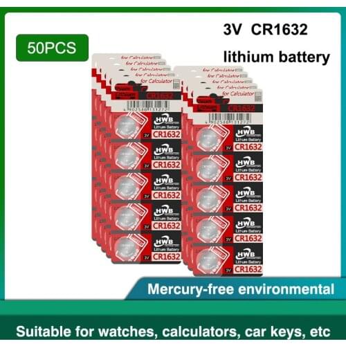 50Pcs/lot CR1632 1632 DL1632 3V for maxell Lithium Batteries Cell Button Coin Battery for Watch Remote Control Computers