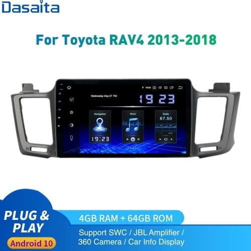 Dasaita Android 10 Car Radio 1 Din for Toyota RAV4 multimedia 2013 - 2018 autoradio RAV4 1Din DSP IPS 1280*720 Carplay 4Gb+64Gb