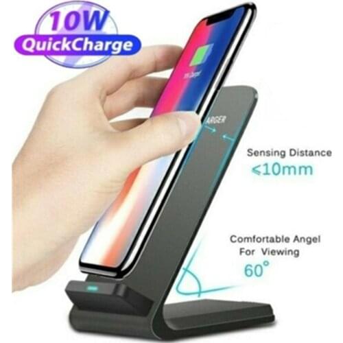 Wireless Chargers Quick 10W Qi Charger Dock Station For IPhone 12 11 Pro Max Mini XS Samsung S20 S10 S9 led Fast Charging Stand