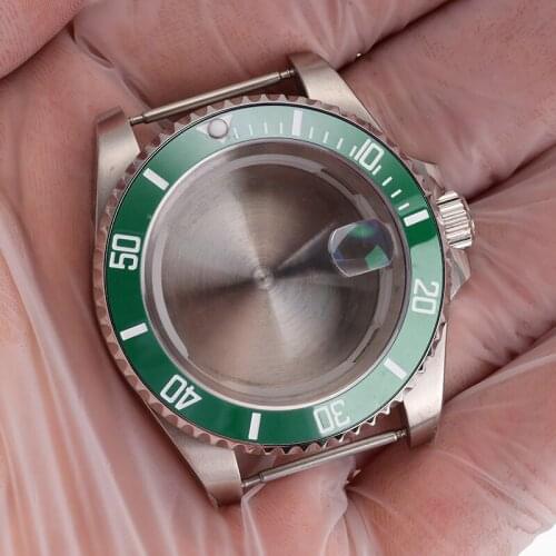 40mm Watch Case Sapphire Mirror for Miyota 8215 8205 8200 for Mingzhu 2813 3804 ETA 2836 2834 Watches Movement Repair Dial Part