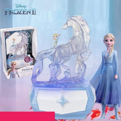Disney Ice and snow Wonderland 2 childrens music box Princess Aisha crystal luminous music box girls birthday gift box toys