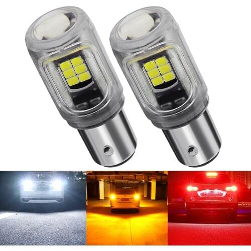 2x P21W 1156 BA15S BAU15S PY21W 1157 BAY15D P21/5W LED Bulb for Skoda Superb Octavia 2 FL LED Daytime Running Light DRL Lamp 12V