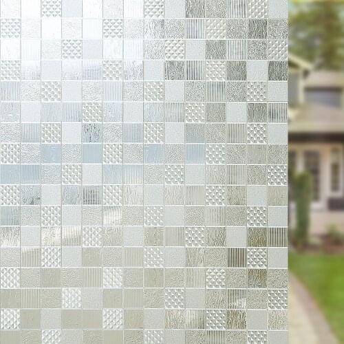 Grid Glass Film Electrostatic Privacy Protection Thermal-Insulation Removable Reusable Multi-Size Window Door Table Covering