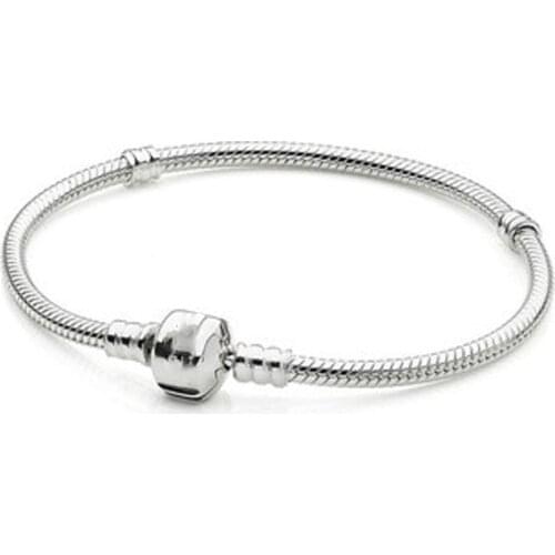 European Charms Bracelet Bangles With Round Clip Diy Jewelry For Women Men Girl Boy Z007