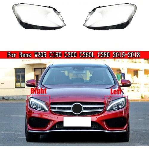 Headlamp Cover For Mercedes-Benz W205 C180 C200 C260L C280 C300 2015~2018 Headlight Lens Glass Lampcover Cover Lampshade Bright