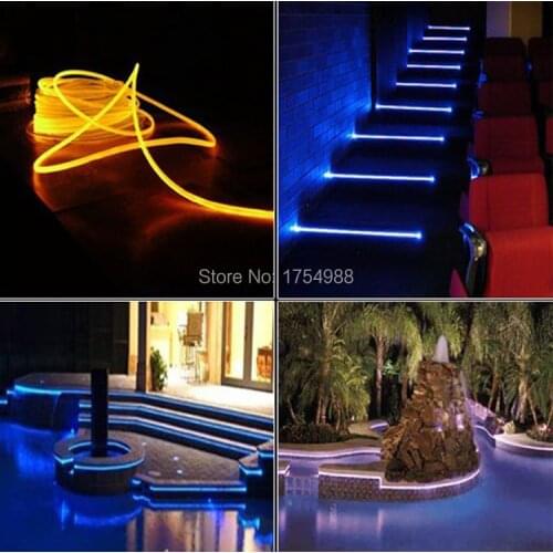 DHL Free shipping,50M length,8mm diameter high-quality side light Optical fiber cable side glow fiber for swimming pool decor