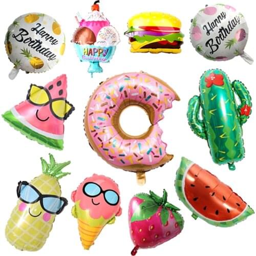 Giant Fruit Foil Balloons Unicorn Party Inflatable Ball Wedding Balloon Kids Happy Birthday Decor Supplies Hawaii Party Ballons