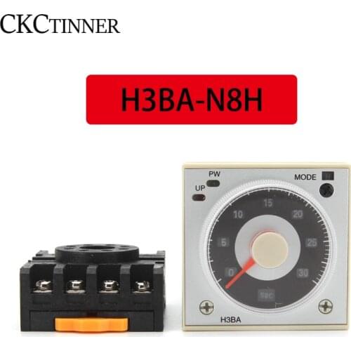 H3BA-N8H 8PIN 50/60Hz 2NO2NC Time 1.2s to 300h 48*48mm DC12V DC24V AC110V AC220V Multifunctional solid state relay