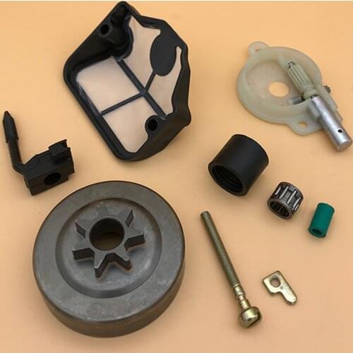 HUNDURE Clutch Drum Oil Pump Chain Tensioner Kit for HUSQVARNA 142 141 137 136 36 41 Chainsaw Gas Chain Saws Spares Parts