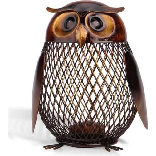 Owl Piggy Bank Owl Shaped Figurine Piggy Bank Money Box Metal Coin Box Saving Box Home Decoration Crafts Gift For Kids