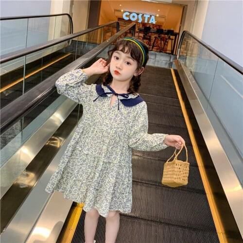 Little Cotton Sleeveless Girls Floral Dress Wedding Long Sleeve Princess Flower Girl Summer Dress Clothes Robe Clothes BW50DR