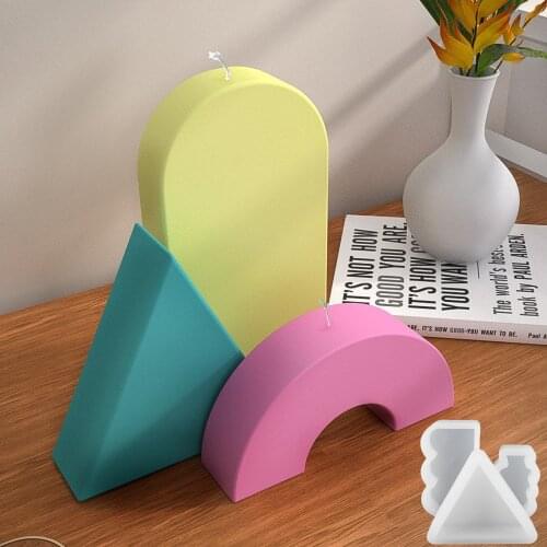 DIY Polygon Candle Molds Aesthetic For Candle Making Silicone Decorative Aromatherapy Fragrance 3D Art Wax Mold Home Crafts