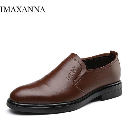 IMAXANNA 2019 Fashion Casual Shoes Man Loafers For Men Office Top Quality Flat Shoe Male Casual Leather Shoes Spring Autumn