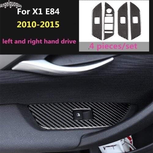 Soft Carbon Fiber For BMW X1 E84 2010-2015 Car Window Glasses Lift Button Frame Cover Switch Decoration Trim Sticker RHD and LHD
