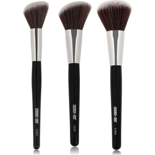 New 1PC Angled Round Blush Makeup Brush Face Cheek Contour Blusher Nose Foundation Loose Power Cosmetic Make Up Brushes Tool