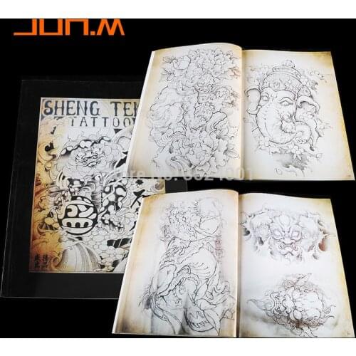 Newest-Japanese-Traditional-TOP-Tattoo-Flash-Book-Buddha-Ganesh-KOI-Hannya A4 43Pages