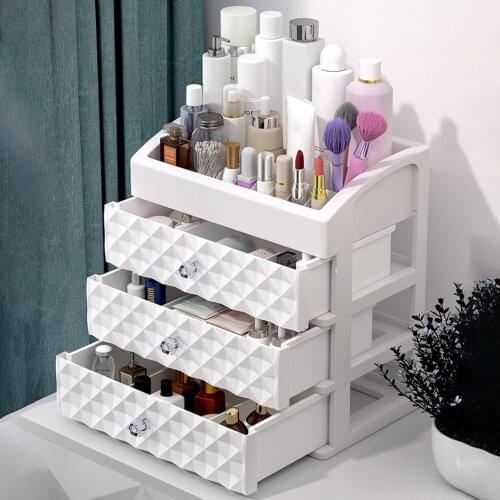 Makeup Organizer Plastic Drawer Cosmetics Storage Box Desktop Jewelry Case For Make Up Jewelry Nail Holder Home Storage Boxes