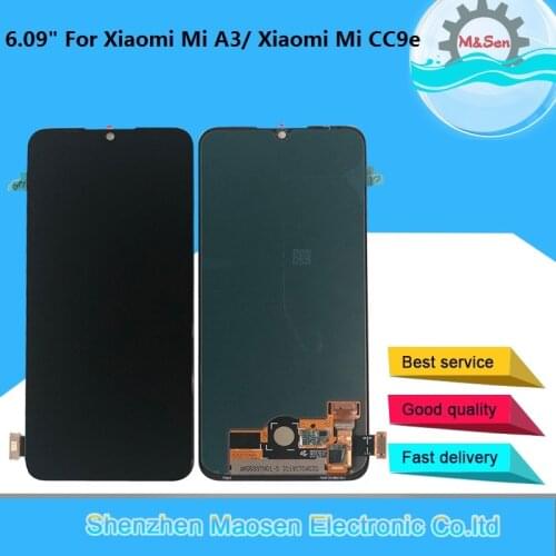 6.09" Original Supor Amoled M&Sen For Xiaomi Mi A3 1906F9 LCD Screen Display+Touch Panel Digitizer Assembly For Xiaomi Mi CC9e