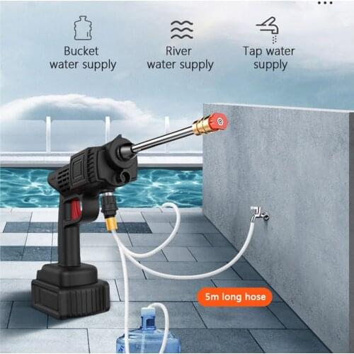 24V 200W Car Wash Gun Cordless Pressure Washer Electric Pressure Washer Gun Rechargeable 5600mAh Cleaner Spray Foam Generator