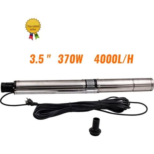 3.5" 3.5 inch 370W 4000 L/h Borehole Deep Well Submersible+20m Cable Garden Home Pump