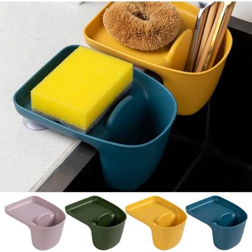 Suction Sink Caddy Kitchen Storage Organizer Sponge Holder With Strong Suction Cups For Placing Sponges Scouring Pad