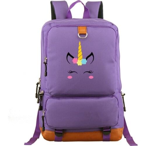 Kawai Rainbow Unicorn Students Backpack Cute Children School Bags Backpack for Teenager Girls Book Bag Women Laptop Backpack